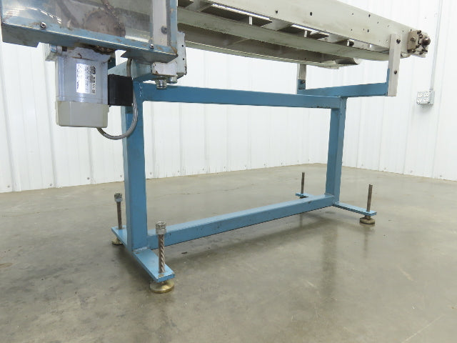 18"x 60" Dual Belt Conveyor 4" Belts 230V 3PH 60 FPM Chain Drive Adj Height