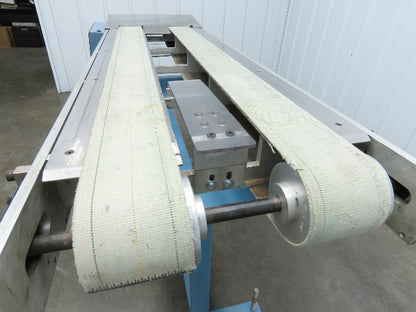 18"x 60" Dual Belt Conveyor 4" Belts 230V 3PH 60 FPM Chain Drive Adj Height