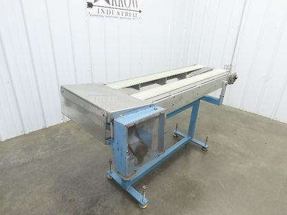 18"x 60" Dual Belt Conveyor 4" Belts 230V 3PH 60 FPM Chain Drive Adj Height