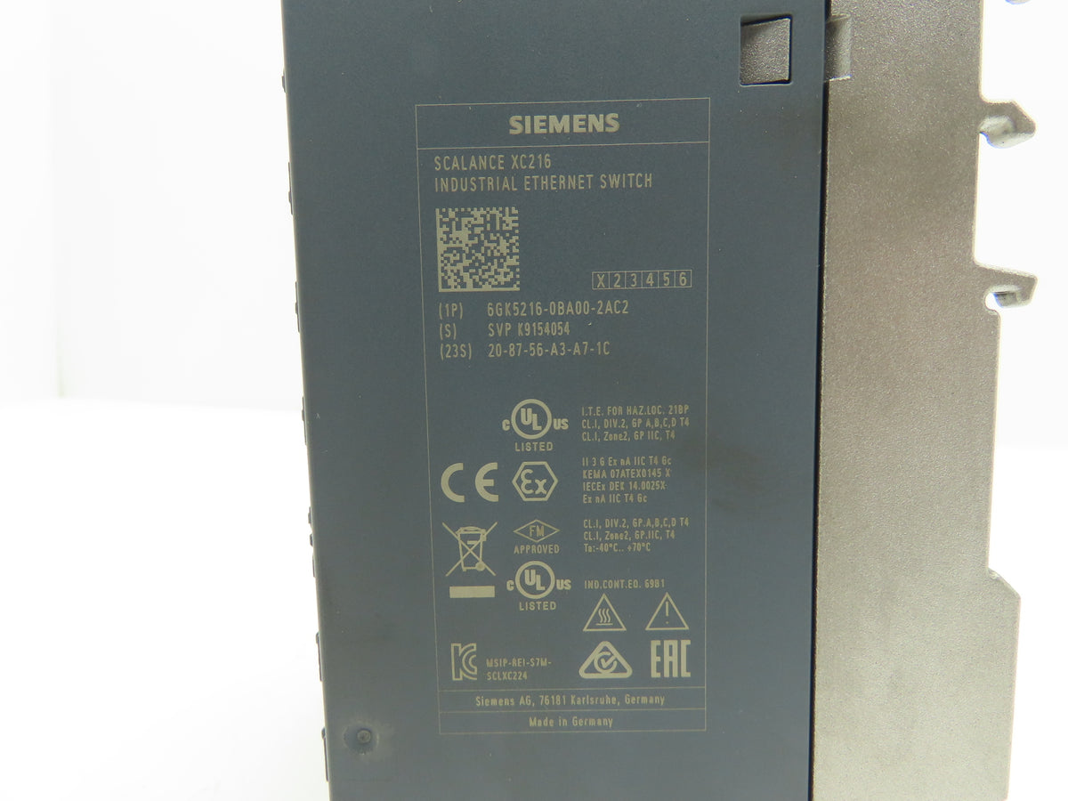 Siemens 6GK5 216-0BA00-2AC2 SCALANCE XC216 SIMATIC Industrial Ethernet Switch