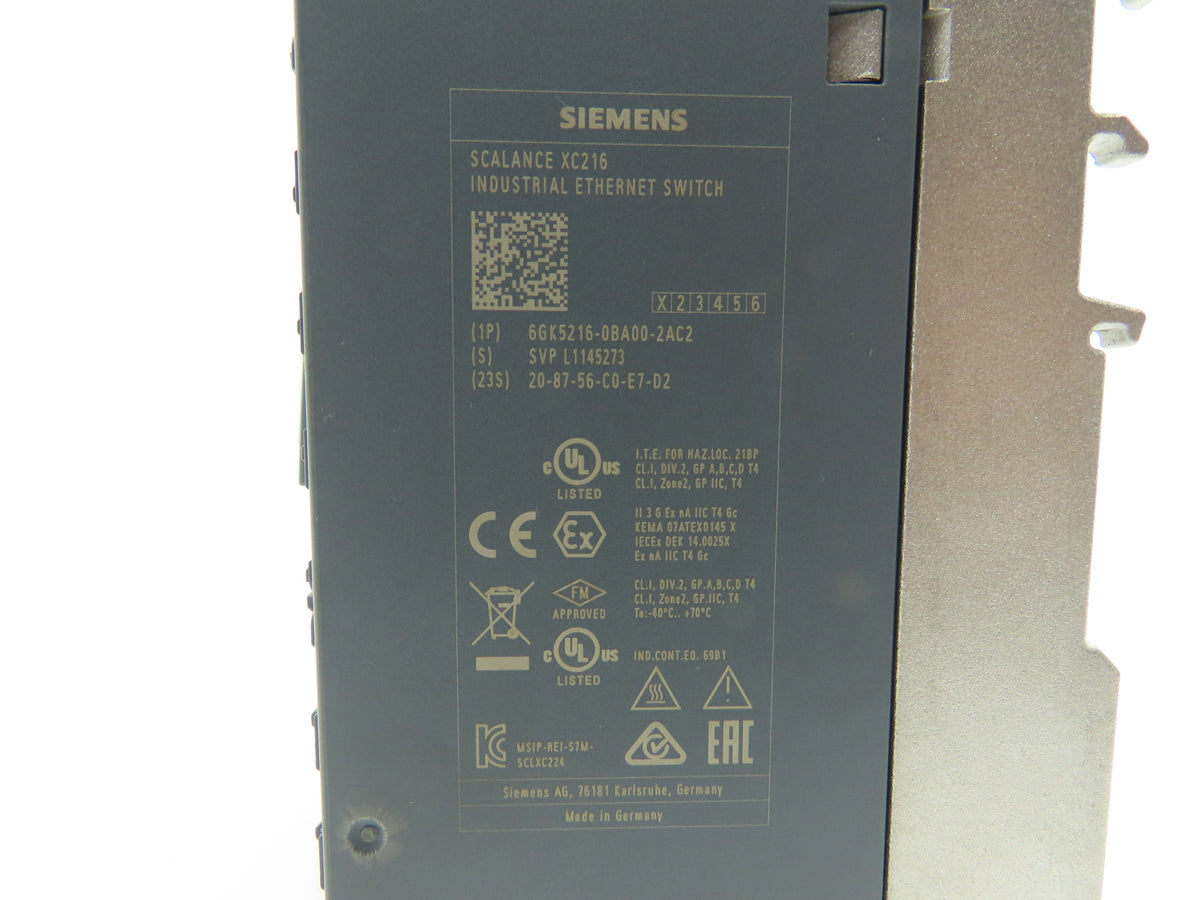 Siemens 6GK5 216-0BA00-2AC2 SCALANCE XC216 SIMATIC Industrial Ethernet Switch
