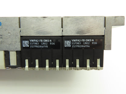 Festo VMPA2-FB-EMS-4 Solenoid Valve Manifold 24VDC w/Bus Node CPX-FB33