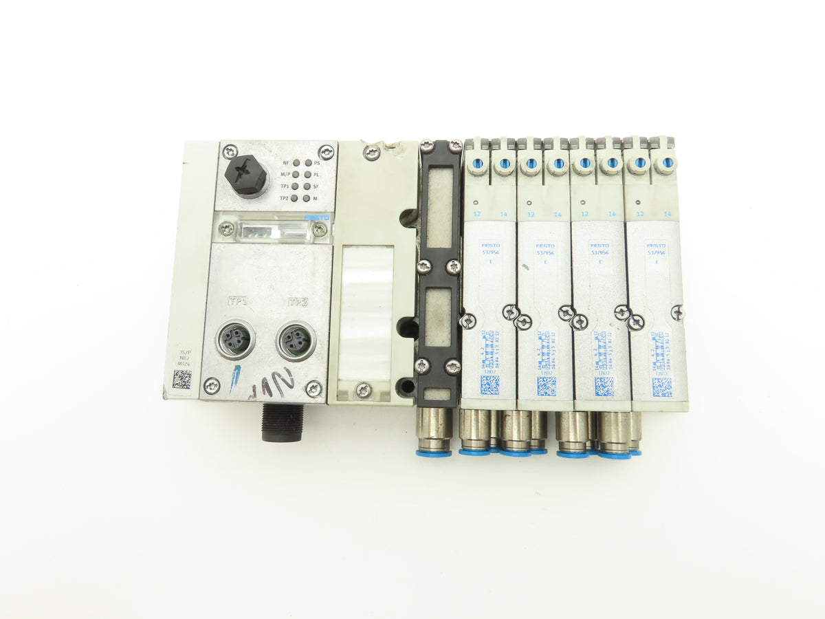Festo VMPA2-FB-EMS-4 Solenoid Valve Manifold 24VDC w/Bus Node CPX-FB33