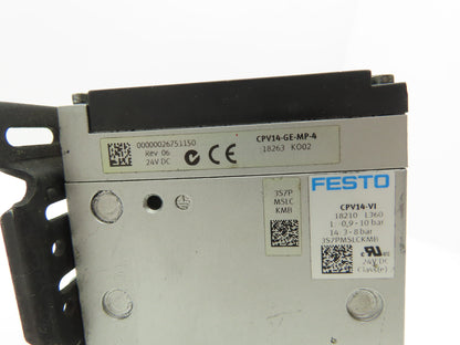 Festo CPV14-GE-MP-4 Pneumatic 4 Station Solenoid Valve Manifold 161361 Lot of 2