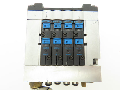 Festo CPV14-GE-MP-4 Pneumatic 4 Station Solenoid Valve Manifold 161361 Lot of 2