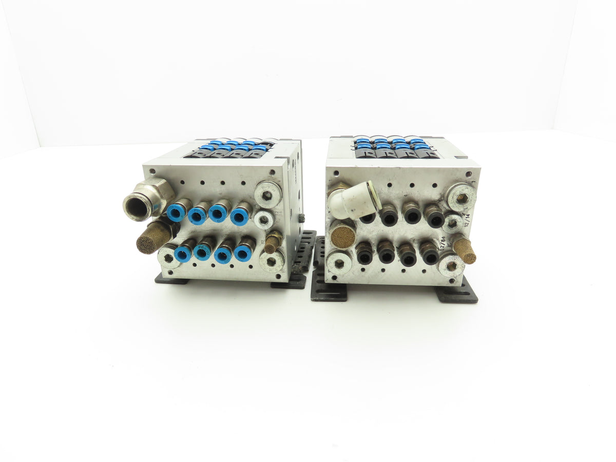 Festo CPV14-GE-MP-4 Pneumatic 4 Station Solenoid Valve Manifold 161361 Lot of 2