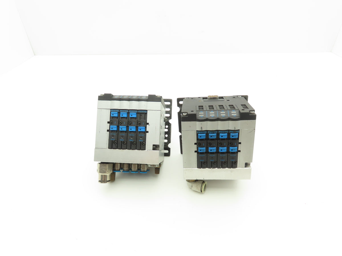Festo CPV14-GE-MP-4 Pneumatic 4 Station Solenoid Valve Manifold 161361 Lot of 2