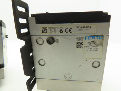 Festo CPV14-GE-MP-4 Pneumatic 4 Station Solenoid Valve Manifold 161361 Lot of 2