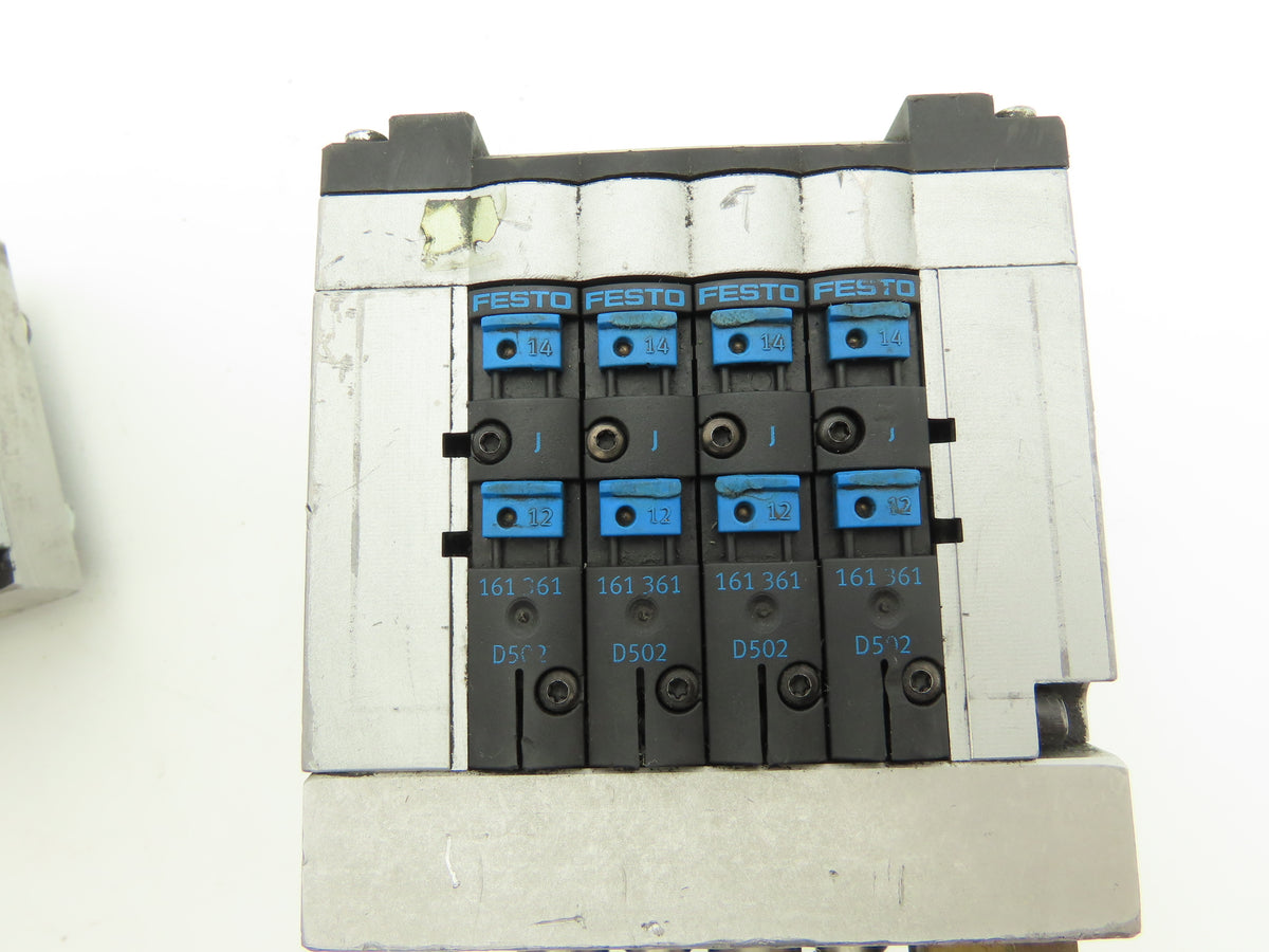 Festo CPV14-GE-MP-4 Pneumatic 4 Station Solenoid Valve Manifold 161361 Lot of 2