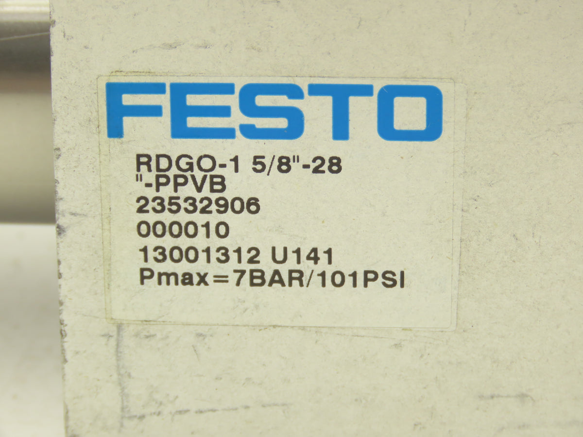 Festo RDGO-1 5/8"-28"-PPVB Rodless Linear Drive Pneumatic Actuator 28" Stroke