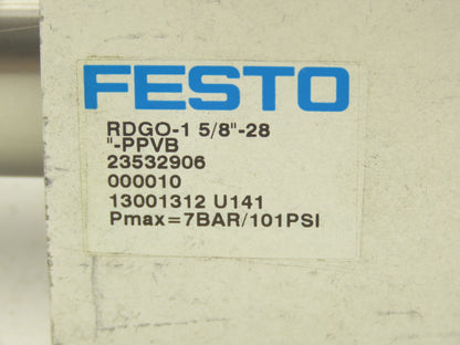 Festo RDGO-1 5/8"-28"-PPVB Rodless Linear Drive Pneumatic Actuator 28" Stroke