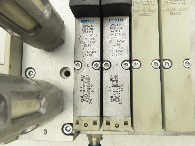 Festo VSVA-B-P53E-ZD-A2-1T1L 4-Station Solenoid Valve Manifold CPX-FB33 24VDC