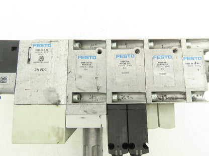 Festo VSVA-B-P53E-ZD-A2-1T1L 4-Station Solenoid Valve Manifold CPX-FB33 24VDC
