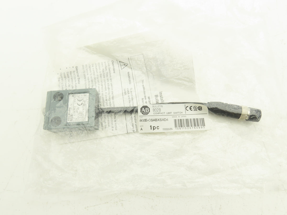 Allen Bradley 802B-CSABXSXD4 Compact Limit Switch Top Push 0.2mm Travel Lot of 2