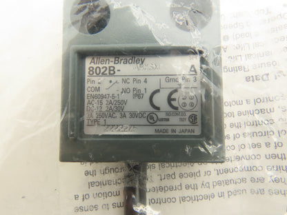 Allen Bradley 802B-CSABXSXD4 Compact Limit Switch Top Push 0.2mm Travel Lot of 2