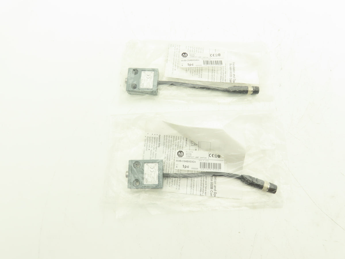 Allen Bradley 802B-CSABXSXD4 Compact Limit Switch Top Push 0.2mm Travel Lot of 2
