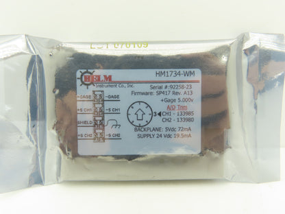 HELM HM1734-WM Two Channel Load Cell Input Module Strain Guage 5 VDC Excitation