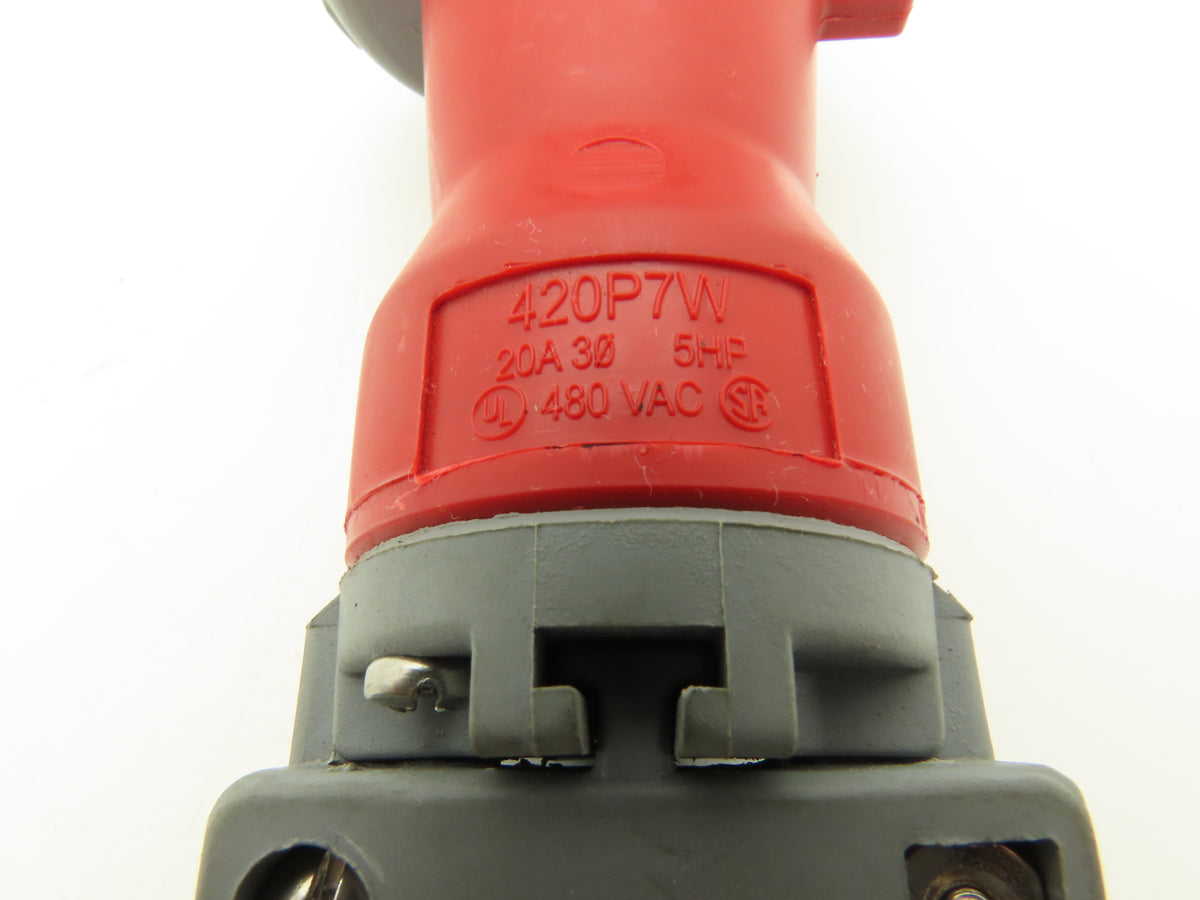Hubbell HBL420P7W Electrical Plug Pin Sleeve 3Ph 3P 4W 20A Amp 480VAC Watertight