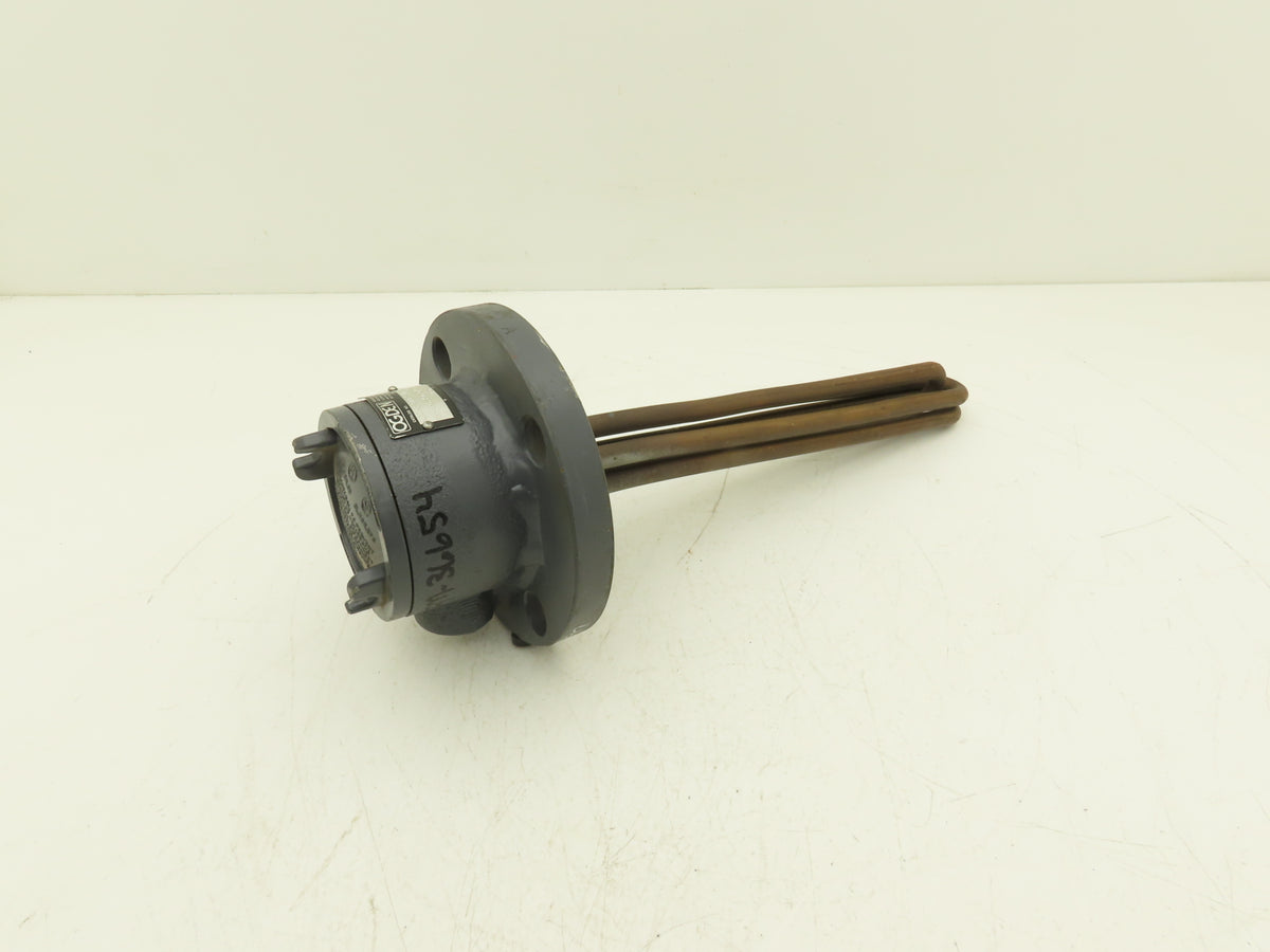 Ogden K2C-3-0003-M7 Flanged Immersion Heater 4.5kw 480V 3PH 12"Tubes 6"OD