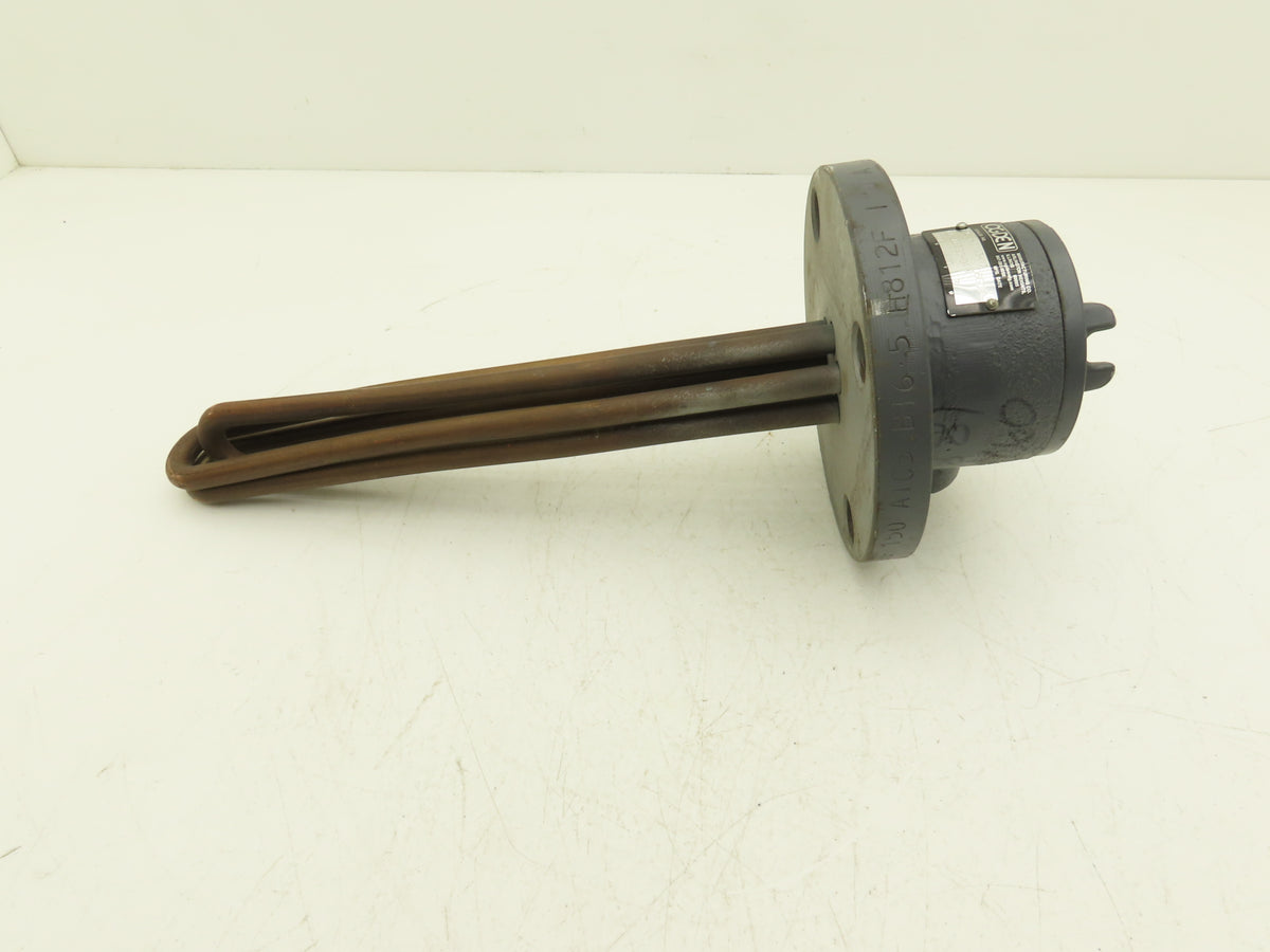 Ogden K2C-3-0003-M7 Flanged Immersion Heater 4.5kw 480V 3PH 12"Tubes 6"OD