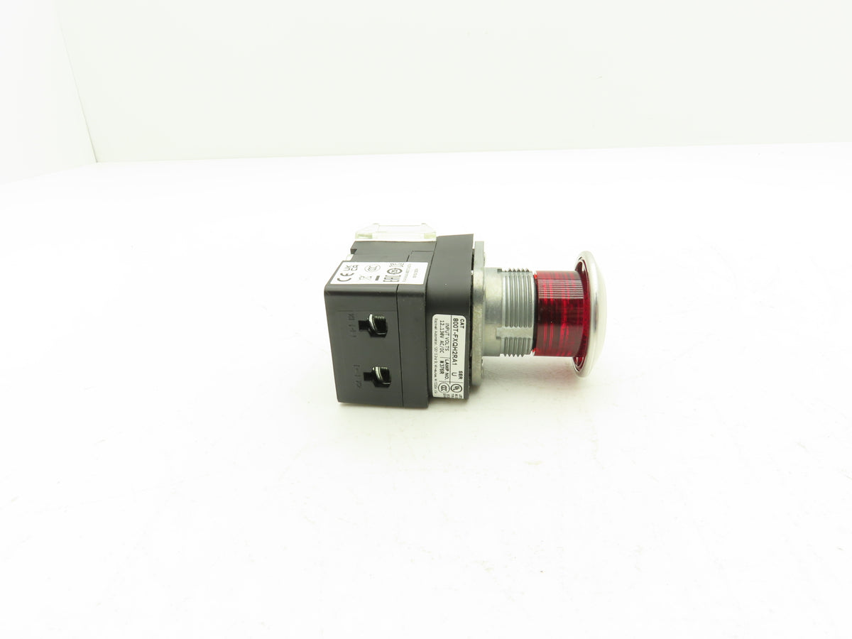 800T-FXQH24RA1 A-B Illuminated Push Pull Button RED E-STOP Ser U 12-130V AC/DC
