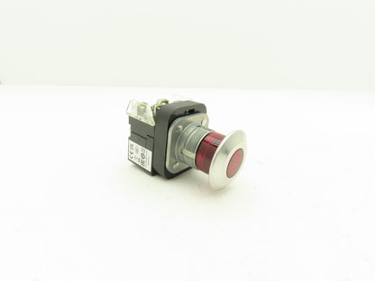 800T-FXQH24RA1 A-B Illuminated Push Pull Button RED E-STOP Ser U 12-130V AC/DC