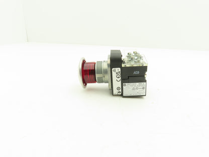 800T-FXQH24RA1 A-B Illuminated Push Pull Button RED E-STOP Ser U 12-130V AC/DC