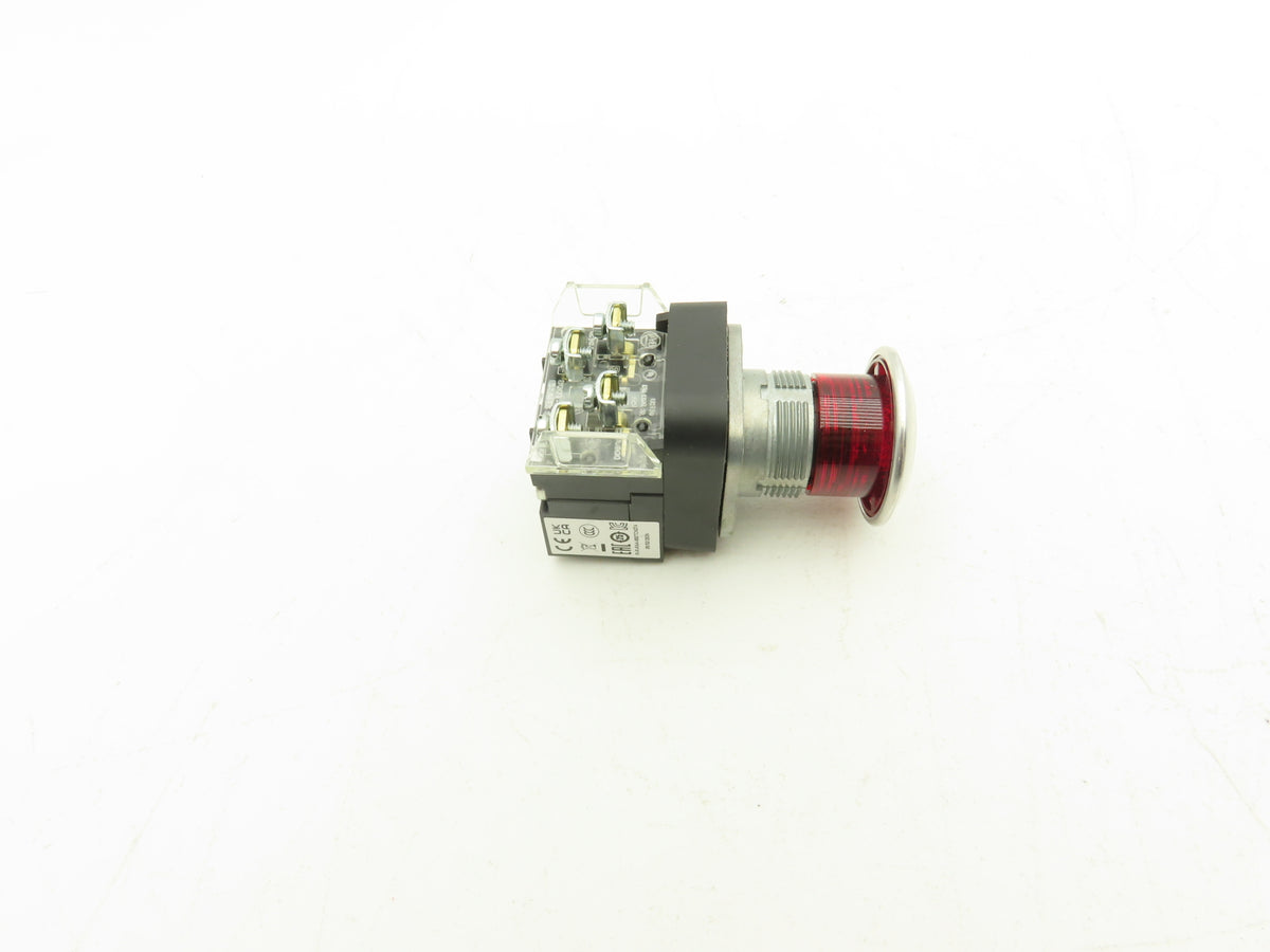 800T-FXQH24RA1 A-B Illuminated Push Pull Button RED E-STOP Ser U 12-130V AC/DC