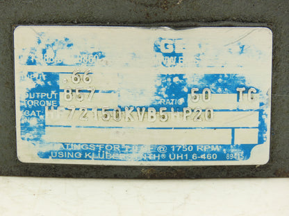 Boston Gear HF72150KVB5HP20 Worm Gearbox 50:1 Ratio .66Hp 35rpm 56C Hollow Shaft