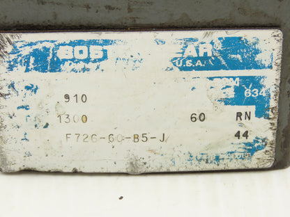 Boston Gear F726-60-B5-J Worm Gearbox 60:1 Reducer .91Hp 29rpm RH 56C