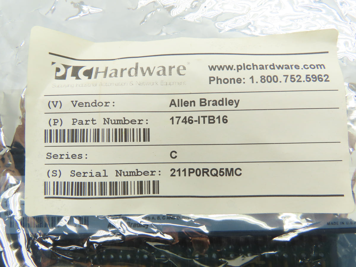 Allen Bradley 1746-ITB16 SLC 500 Input Module 16-Point Fast DC Sink 10-30VDC