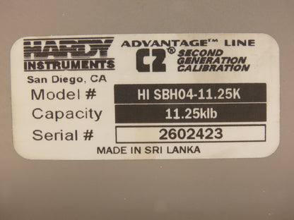 Hardy Instruments HI SBH04-11.25K Stainless Shear Beam Load Cell Sensor 11.25KLb