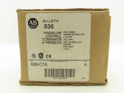 Allen Bradley 836-C7A Pressure Control 4-150 PSI 2 circuit-SPST NC