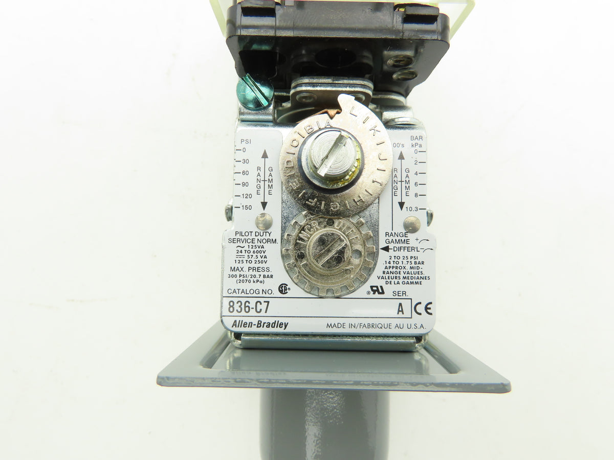 Allen Bradley 836-C7A Pressure Control 4-150 PSI 2 circuit-SPST NC