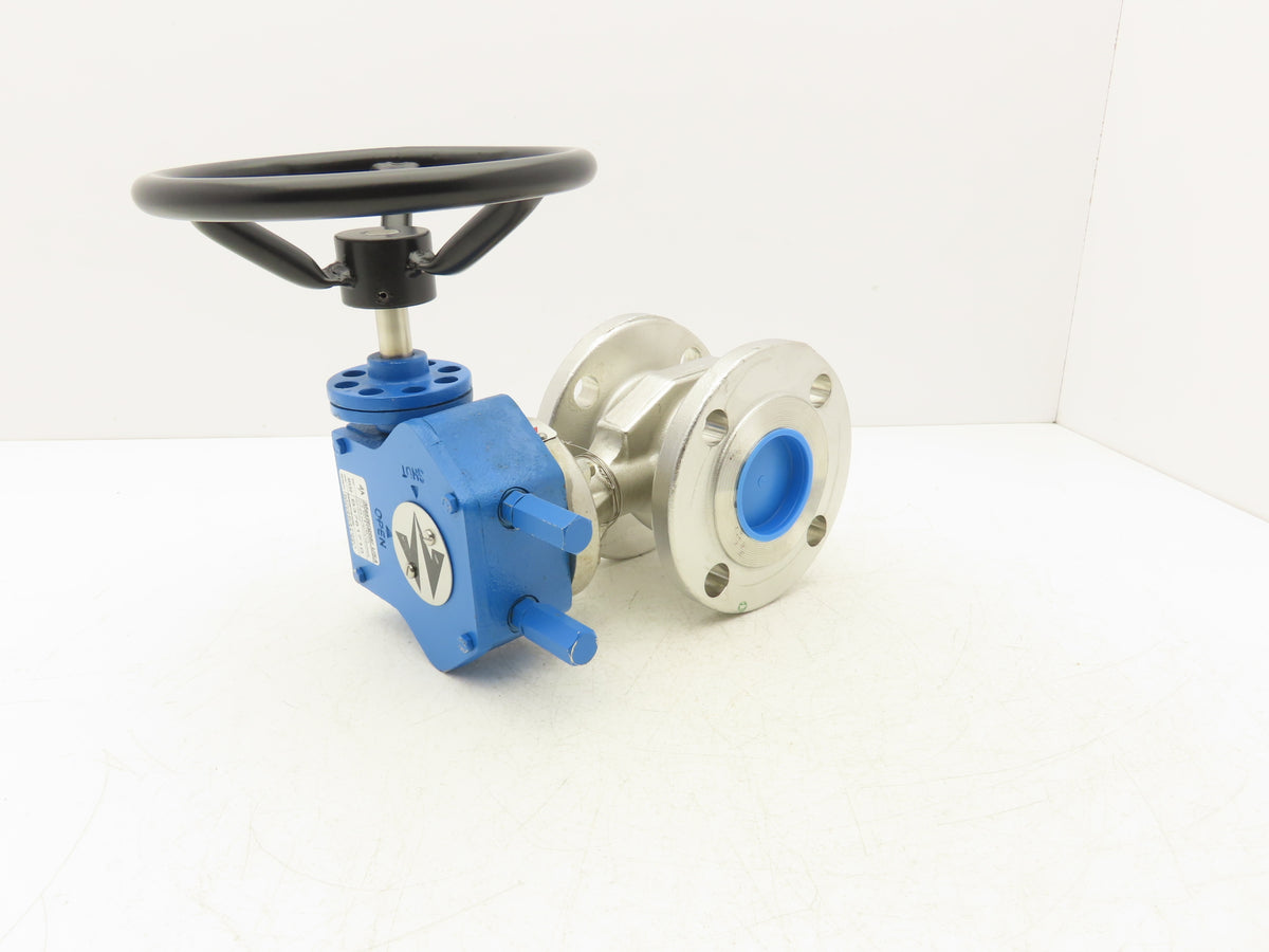 Warren Controls 385 2" Flange E-Ball Control Valve Mastergear MX30 Gear Operator