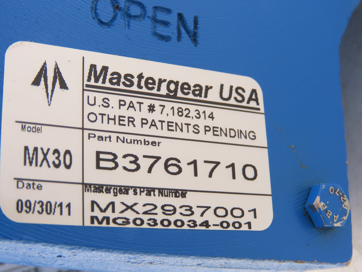 Warren Controls 385 2" Flange E-Ball Control Valve Mastergear MX30 Gear Operator