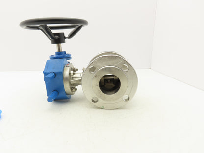 Warren Controls 385 2" Flange E-Ball Control Valve Mastergear MX30 Gear Operator