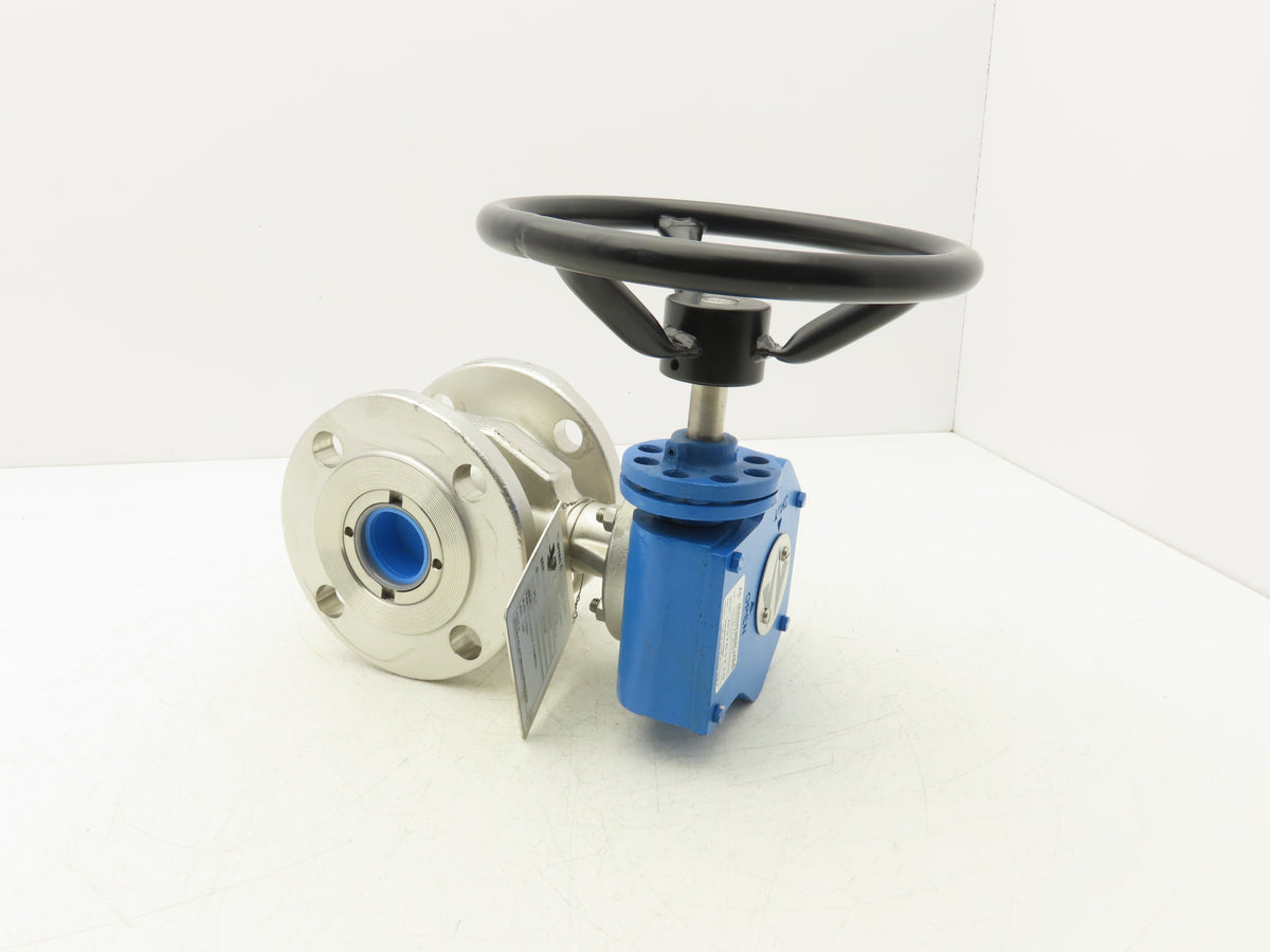 Warren Controls 385 2" Flange E-Ball Control Valve Mastergear MX30 Gear Operator