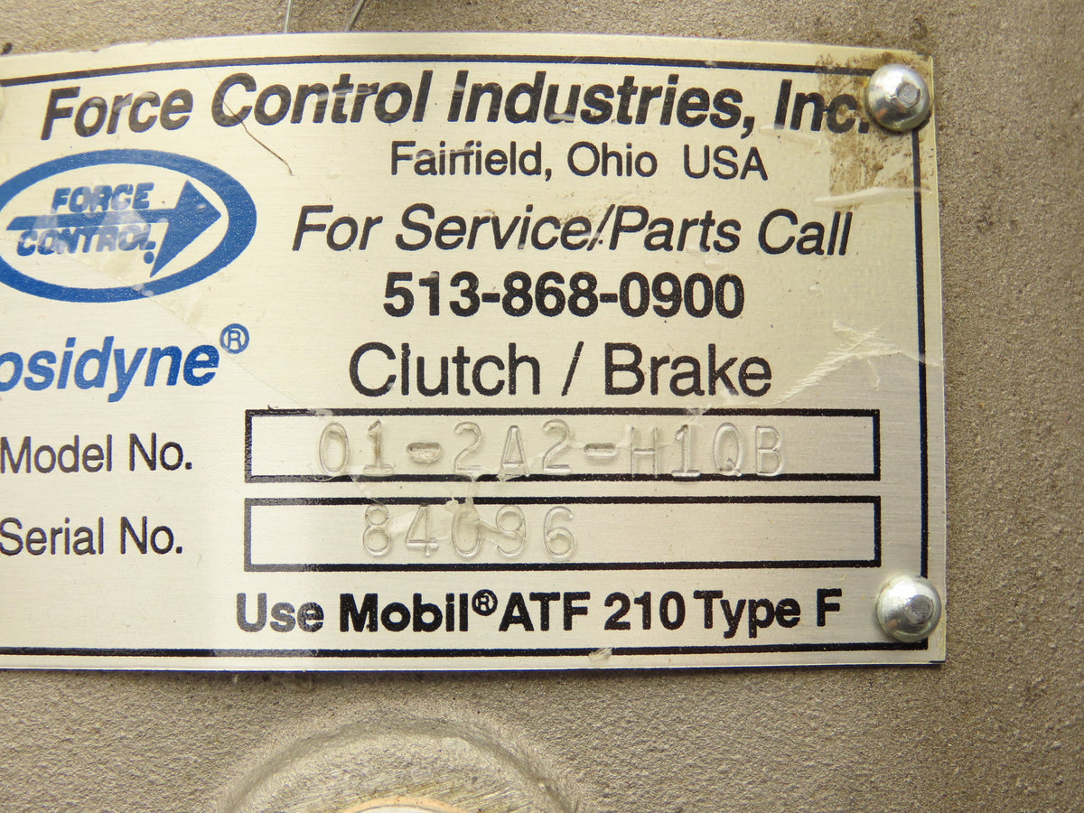 Force Control 01-2A2-H1QB Posidyne Pneumatic Clutch Brake 56C-Face 5/8" Shaft