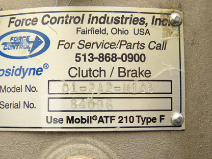 Force Control 01-2A2-H1QB Posidyne Pneumatic Clutch Brake 56C-Face 5/8" Shaft