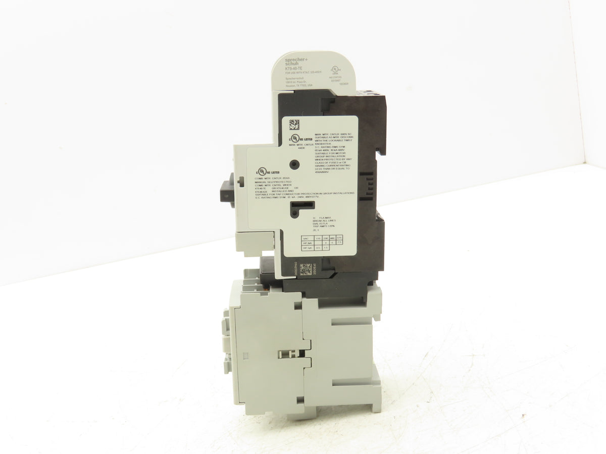Sprecher + Schuh KTA9-32S-10A CA7-12E-10 Combo Starter 6.3-10A 600V 3Ph 24V Coil