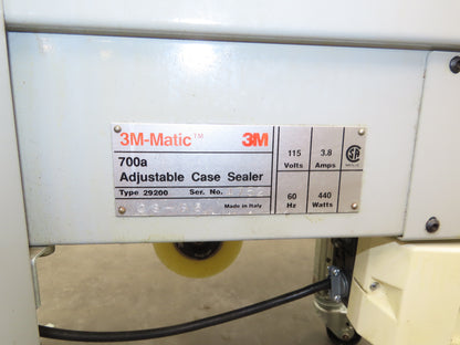 3M-Matic 29200 700A Carton Sealer Taper Adjustable Case Sealing System 115V