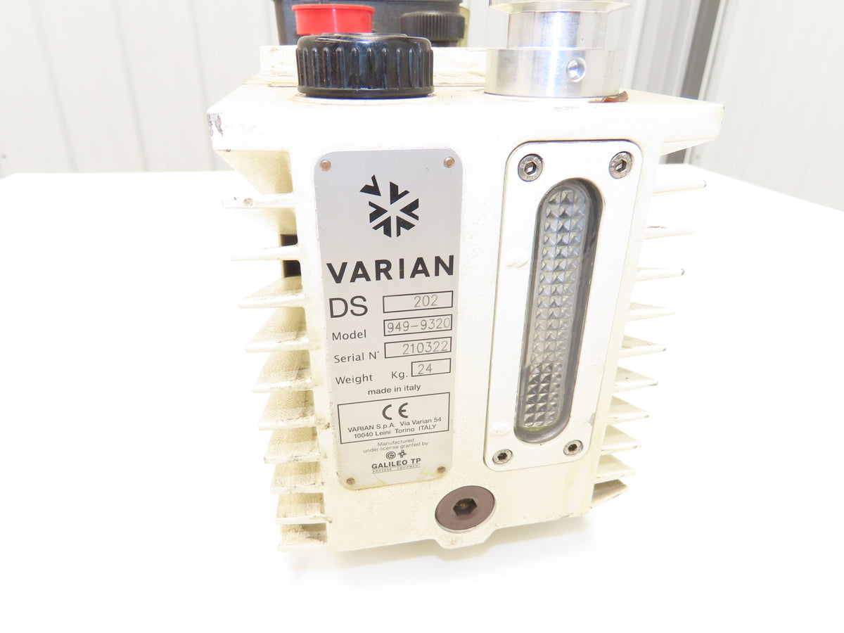 Varian DS 202 Two-Stage Rotary Vane Vacuum Pump 5.8CFM 1720 RPM 1Hp 115/230V 1PH