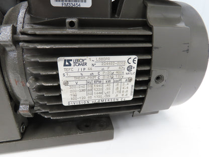 Varian DS 202 Two-Stage Rotary Vane Vacuum Pump 5.8CFM 1720 RPM 1Hp 115/230V 1PH
