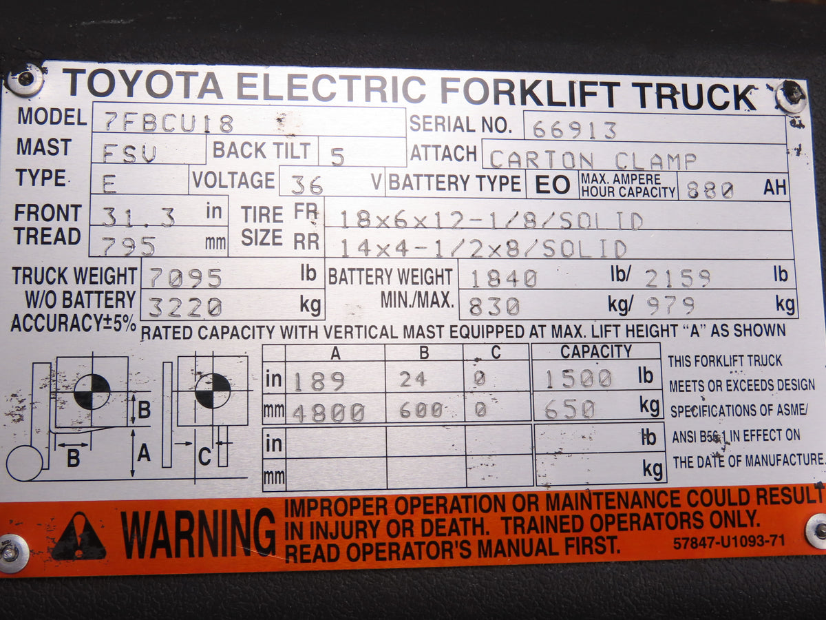 Toyota Electric Forklift Four Lever Control With Lift Tilt Shift Pos Off 7FBCU18