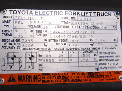 Toyota Electric Forklift Four Lever Control With Lift Tilt Shift Pos Off 7FBCU18