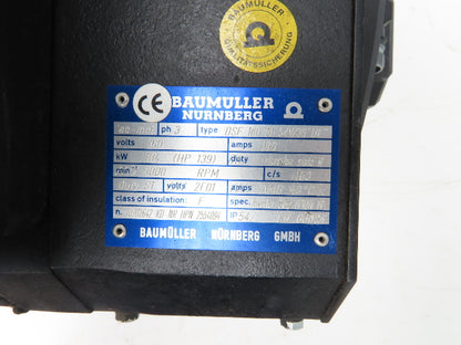Baumuller DSF 160 M-54W30 UL AC Motor 104kW 139Hp 3000RPM 360V 3PH 160M Encoder