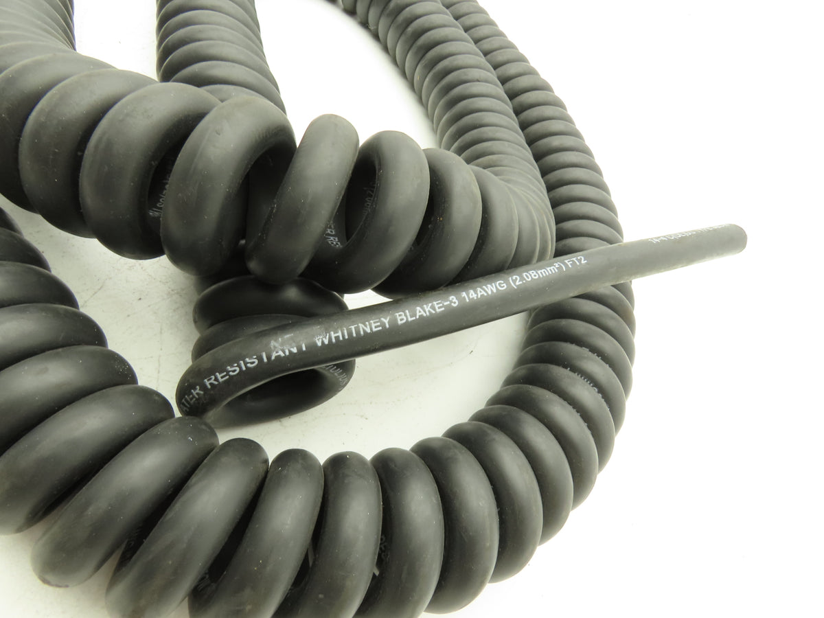 Whitney Blake 4-9128-88-96W Retractile Cord Cable SEOW 4 Wire 14 Awg Coiled 8'