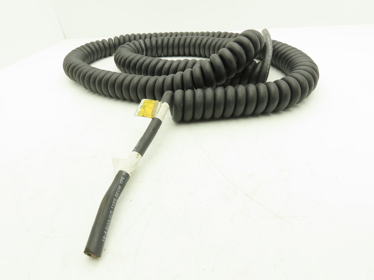 Whitney Blake 4-9128-88-96W Retractile Cord Cable SEOW 4 Wire 14 Awg Coiled 8'
