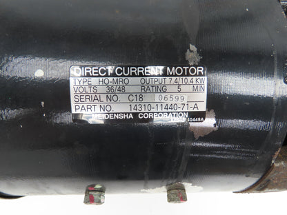 Meidensha 14310-11440-71-A Forklift Motor 36/48V 7.4/10.4kW Output Off 7FBCU18